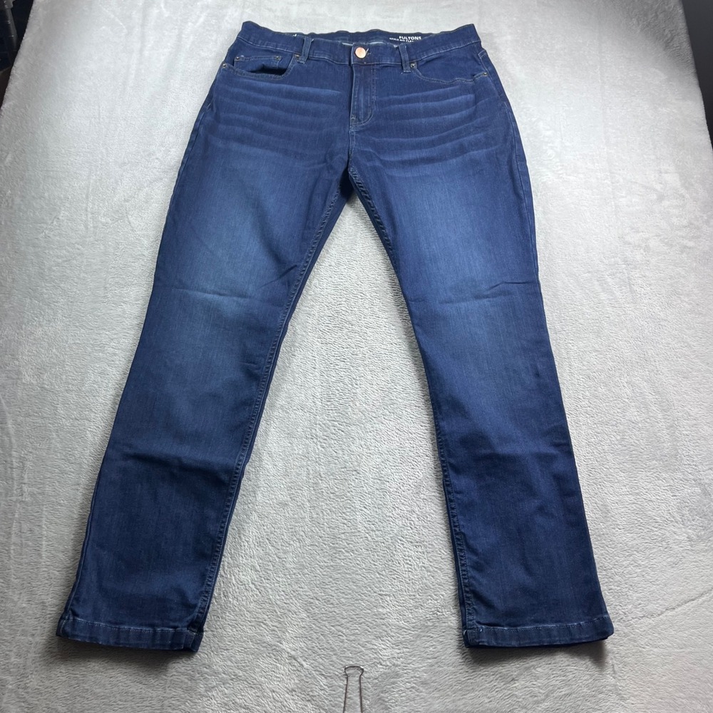 Mugsy Jeans Fultons Mens 36x32 Dark Wash Straight Leg FLX3NFU Denim Blue